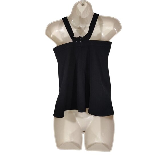 Zara Black Swing Tank Top Women Size M Sleeveless Zip Closure NEW - Picture 3 of 6